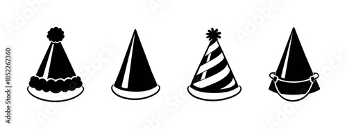 Party hats. Celebration hats flat vector illustration