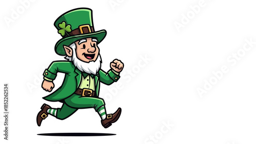 Leprechaun Running Cartoon Character Vector Illustration