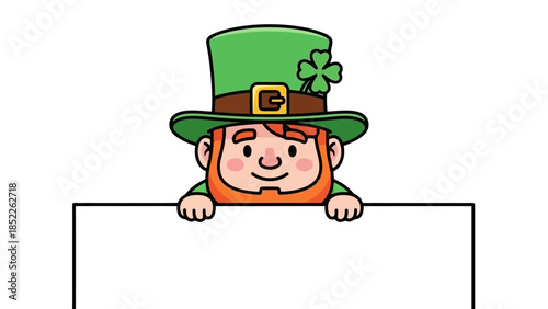 Leprechaun with Sign Vector Illustration for St. Patrick's Day