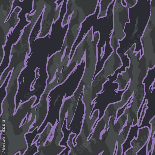 Vector seamless camo tiger stripe army fatigue pattern design	
