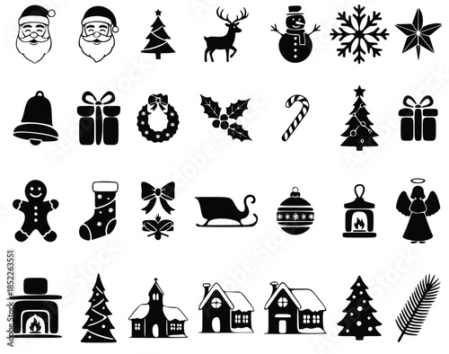 set of christmas icons
