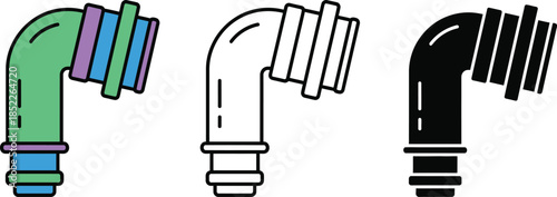 Three colorful toothbrushes with different bristle colors in a row bristles green purple