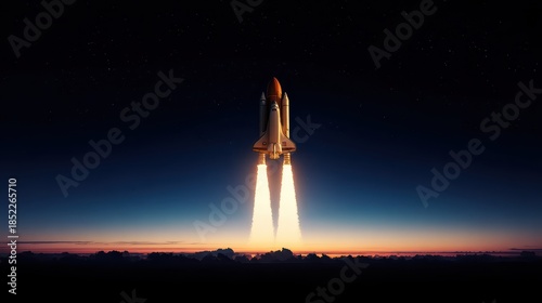 Shuttle launches into cosmic energy streams