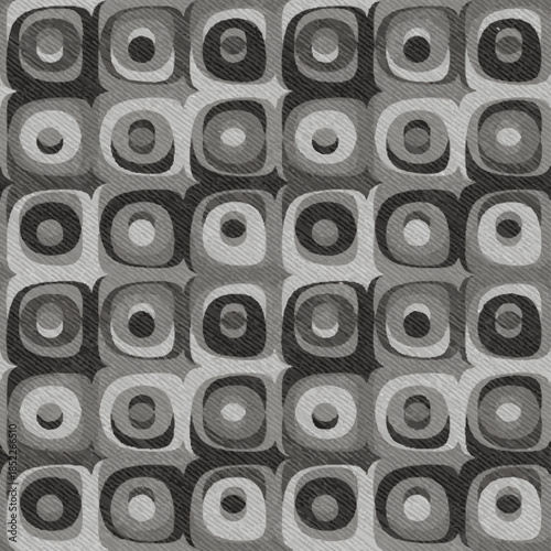 Full seamless geometric grey designed texture pattern. Ideal for printing onto fabric print and paper or decoration. Anthracite gray cube composition background.