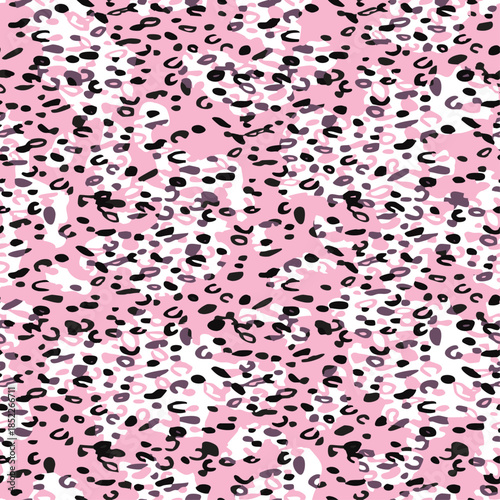 Full Seamless light pink leopard cheetah skin pattern with playful spots. Natural cover texture print for girls fashion and nursery decor. Sweet animal background.