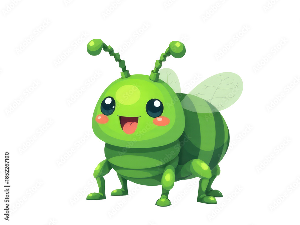 Obraz premium A colorful cartoon bug with a cheerful smile, perfect for illustrations and design projects