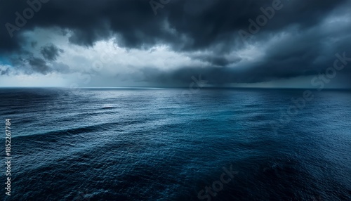 Horror Black Blue Sky Sea Haunted Cloud Scary Ocean Depression Background Mystery Gloomy Dark Theme Blur Texture Generative Ai