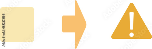 Warning and caution icon set, triangle and square sign