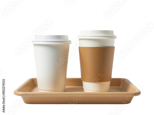 Wallpaper Mural A tray with two cups of coffee and saucers, perfect for a morning pick-me-up or office meeting Torontodigital.ca