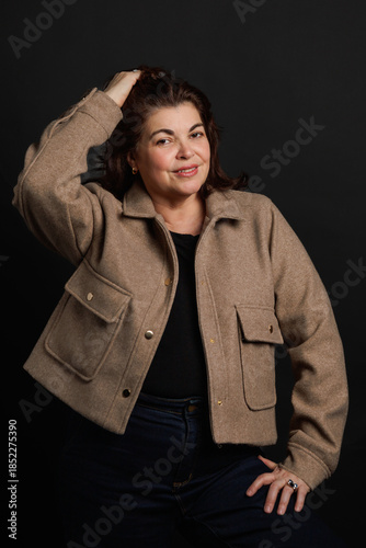 Studio portrait of adult woman of Latin American ethnicity