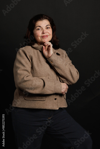 Studio portrait of adult woman of Latin American ethnicity