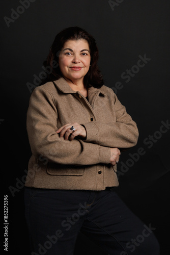 Studio portrait of adult woman of Latin American ethnicity