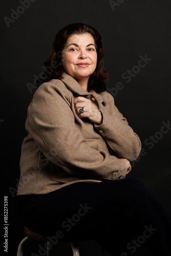 Studio portrait of adult woman of Latin American ethnicity