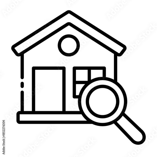 search house icon. property lookup. shows buyer check
