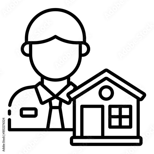 property agent icon. real estate staff. Avatar of client support