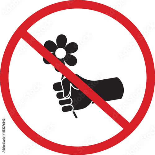 No Flowers Allowed Sign Prohibiting Flower Possession