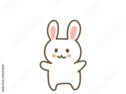 Cute Bunny Character, Kawaii Rabbit Illustration