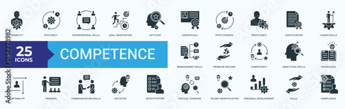 Competence Icon Pack Illustration Vector Glyph Style