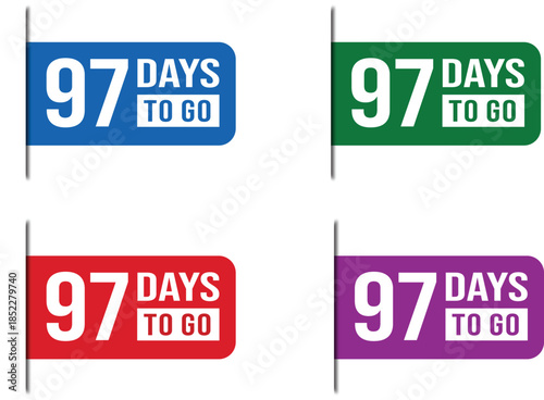 97 Days To Go Countdown Label Vector Set Design