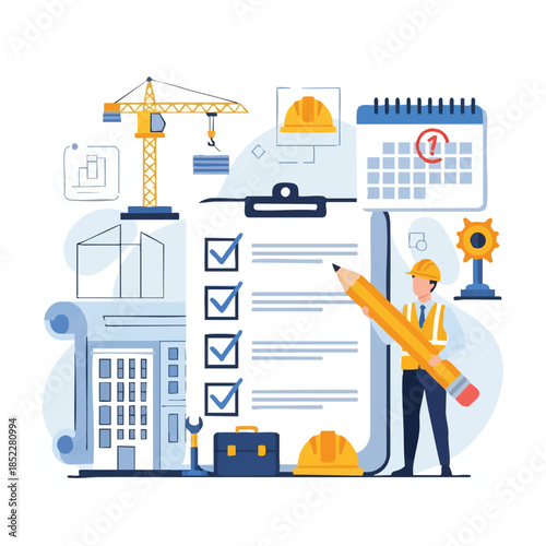 Construction Project Management Checklist Planning Schedule Engineer.