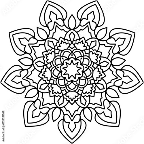 Vector Hand Drawn Mandala Background Black And White 