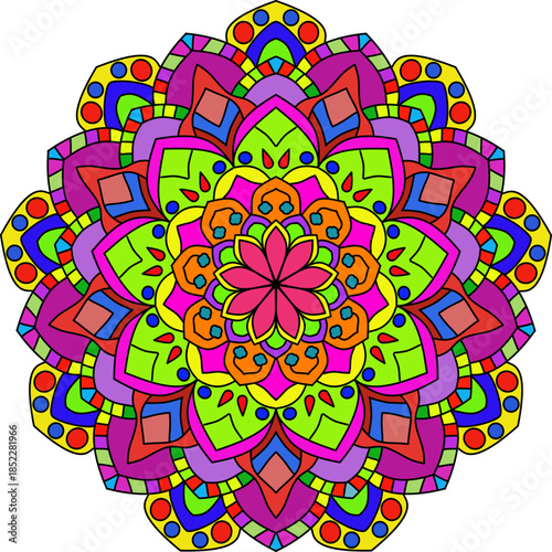 Vector Colored Mandala Round Colored Mandala Design