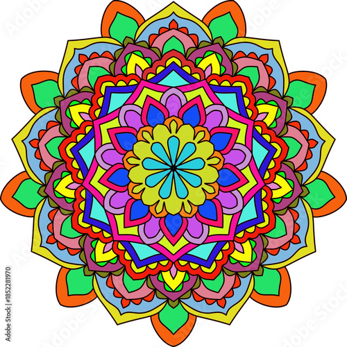 Vector Colored Mandala Round Colored Mandala Design 