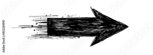 검은색 화살표가 빠르게 움직이는 듯한 효과와 함께 오른쪽을 향하고 있습니다. 투명한 배경으로 디자인 요소로 활용하기 좋습니다.