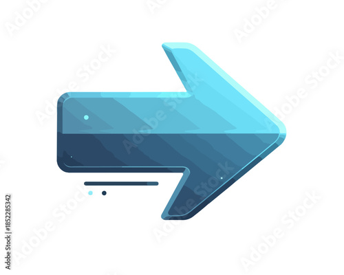 투명한 파란색 화살표 아이콘이 오른쪽을 가리키며 앞으로 나아가는 움직임을 나타냅니다.