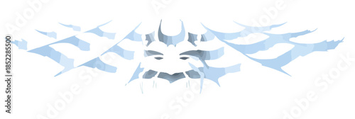 투명한 푸른색 추상적 패턴이 얼음 결정 또는 눈송이 모양으로 디자인된 그래픽 리소스