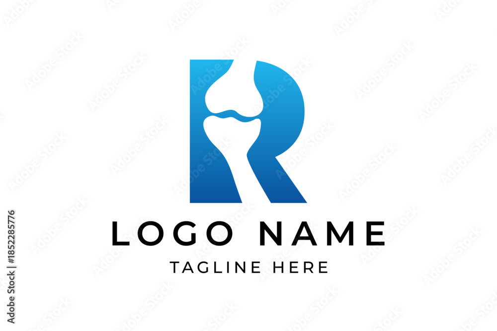 Fototapeta premium Letter r Bone logo design vector