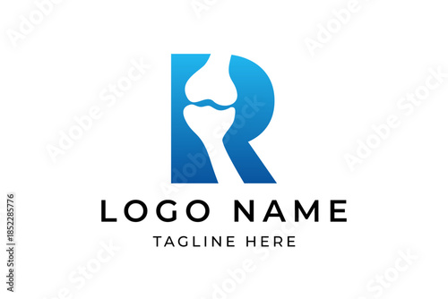 Letter r Bone logo design vector