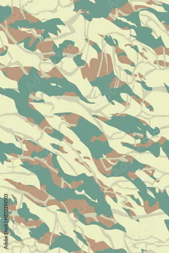 Vector seamless camo tiger stripe army fatigue pattern design