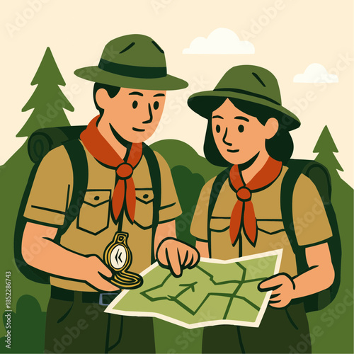 Scout Outdoor Navigation Illustration

