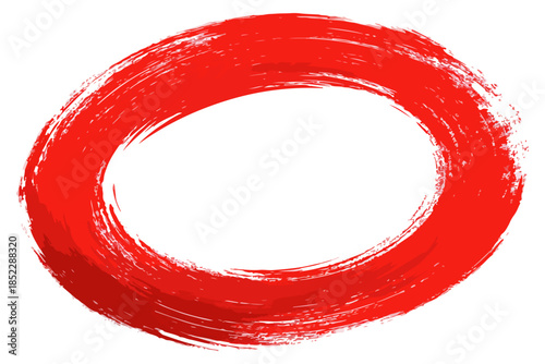 Ręcznie malowany, pociągnięcie pędzlem, czerwony, owalny kształt na przezroczystym tle, element graficzny.