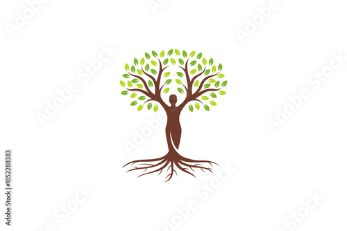 Abstract Human tree logo