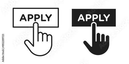 Apply icons for apps and print media. Editable stroke and flat icons
