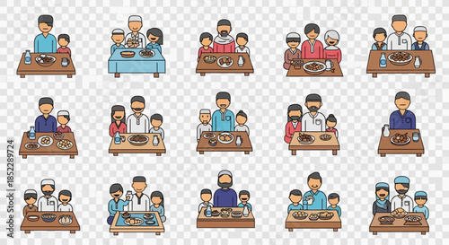 Cartoon People Working at Desks Illustration.