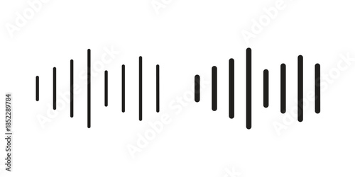 Audio icons for apps and print media. Editable stroke and flat icons