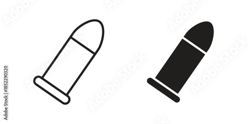 Bullet icons for apps and print media. Editable stroke and flat icons