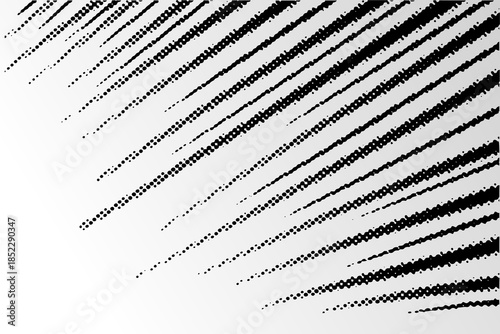Abstract diagonal halftone dots speed lines background for comic and manga