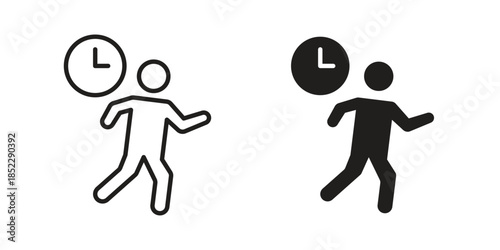 Busy icons for apps and print media. Editable stroke and flat icons