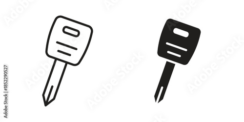 Car key icons for apps and print media. Editable stroke and flat icons