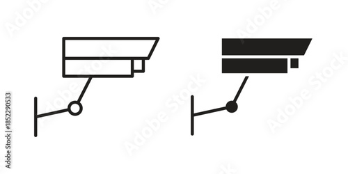 CCTV icons for apps and print media. Editable stroke and flat icons
