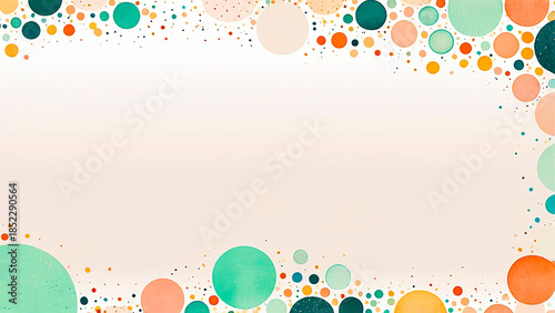 爽やかな水彩ドットの抽象背景バナー ポップなイラスト