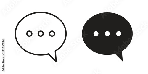 Chat icons for apps and print media. Editable stroke and flat icons