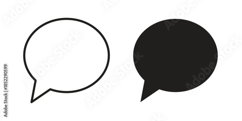 Chat icons for apps and print media. Editable stroke and flat icons