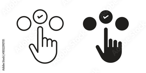 Choice icons for apps and print media. Editable stroke and flat icons