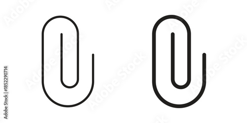 Clip icons for apps and print media. Editable stroke and flat icons