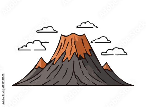 illustration of a volcano cartoon design